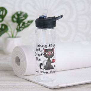 Sarkasmus & Haltung Lustiges Katzenliebhaber-Gesch Trinkflasche