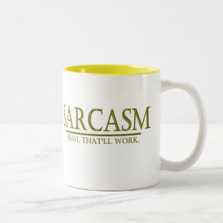 SARKASMUS - JA, DER ARBEITET ZWEIFARBIGE TASSE