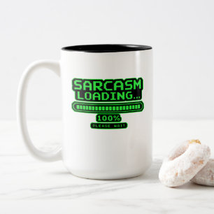 Sarkasmus lädt 100% Bitte warten Lustiges Gaming Zweifarbige Tasse