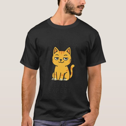 Sarkasmus-Level Experte Lustige Katze Snarky-Kitty T-Shirt (Vorderseite)