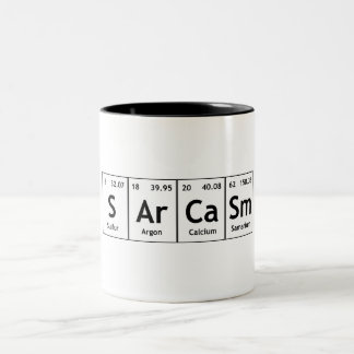 Sarkasmus-Periodensystem-Element-Wort-Chemie Zweifarbige Tasse