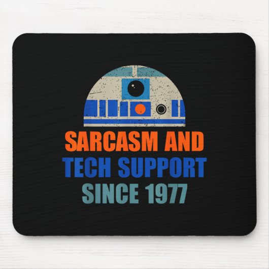Sarkasmus und Tech-Support seit 1977 Lustiges Desi Mousepad (Vorne)