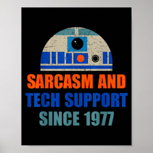 Sarkasmus und Tech-Support seit 1977 Lustiges Desi Poster