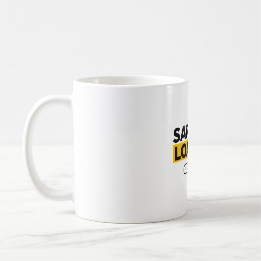 Sarkasmus wird geladen, bitte warten, lustiger sar kaffeetasse (Links)