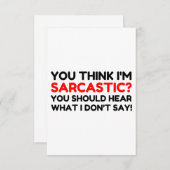 sarkastisch dankeskarte (Vorne/Hinten)