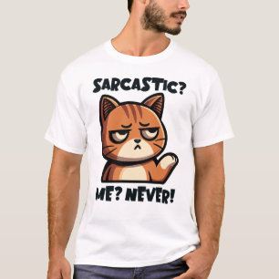 sarkastisch? Ich? Nie! - Funny Cat Design T-Shirt
