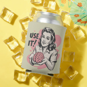 Sarkastisch Vintage Benutze Dein Gehirn Ästhetik 5 Dosenkühler