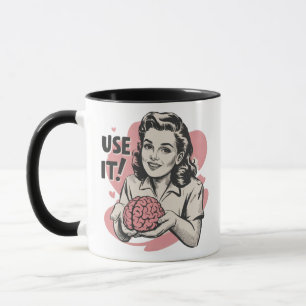 Sarkastisch Vintage Benutze Dein Gehirn Ästhetik 5 Tasse