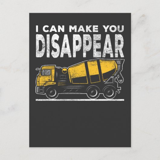 Sarkastische Baustelle Betonlastfahrer Postkarte (Vorderseite)