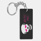 Sarkastische Bite Me (Skull) Schlüsselanhänger (Vorderseite links)