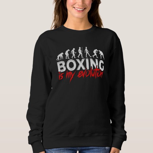 sarkastische Boxer fröhlicher Evolution Zitat Sweatshirt (Vorderseite)