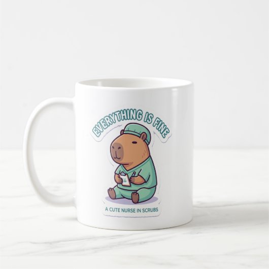 Sarkastische Capybara-Krankenschwester Kaffeetasse (Links)