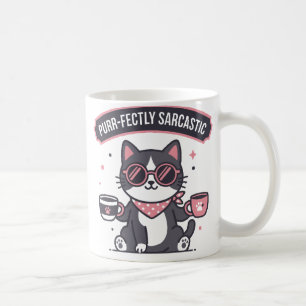 Sarkastische Coole Katze Bandana Kaffee Liebhaber Kaffeetasse