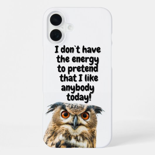 Sarkastische Eule lustiger Spruch iPhone Hülle (Rückseite)