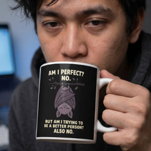 Sarkastische Fledermaus Anti-Motivations-Poster Bi Kaffeetasse