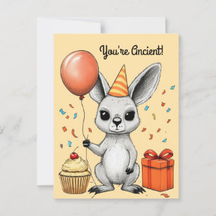 Sarkastische Geburtstags-Känguru-Party-Grußkarte Postkarte
