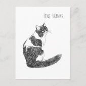 Sarkastische Katz-Laune – Mir geht's gut. Danke. K Postkarte (Vorderseite)