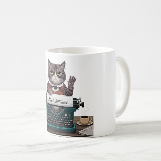 sarkastische Katze - guter Morgen Kaffeetasse (VorderseiteRechts)