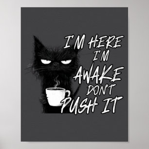 Sarkastische Katze Lustige Katze Ich bin hier Ich  Poster