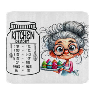 Sarkastische Küchen-Cheat-Sheet-Tabelle Schneidebrett