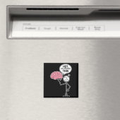Sarkastische lustige Gehirn-Strichmännchen fallen Magnet (In Situ (Geschirrspüler))
