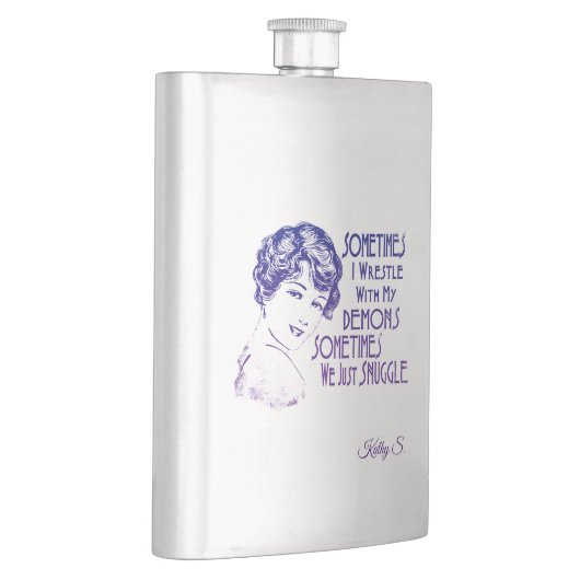 Sarkastische Phrase, manchmal, das ich mit Dämonen Flachmann (Rechts)