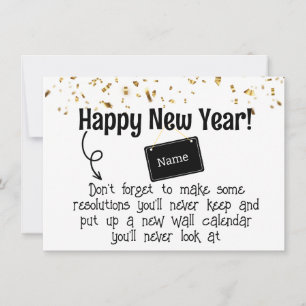 Sarkastische Vorsätze Lustiges Neujahr Konfetti Feiertagskarte