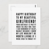 Sarkastische Weihnachtswünsche für die Freundin Postkarte (Vorne/Hinten)