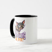 Sarkastischer Chihuahua Zero Chills All Bite Meme Tasse (Vorderseite Links)