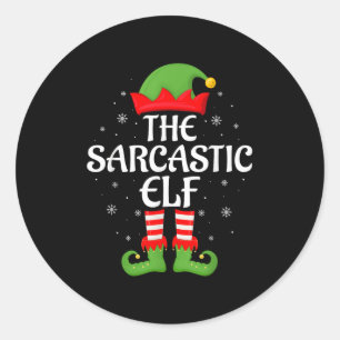 Sarkastischer Elf Xmas-Familien-Matching-Elf-Squad Runder Aufkleber