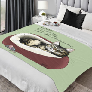 Sarkastischer Fauler Tabby-Katzen-Humor Salbeigrün Fleecedecke