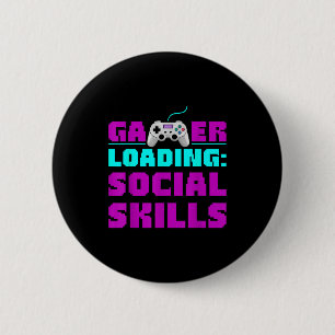 Sarkastischer Gamer lädt soziale Fähigkeiten Lusti Button
