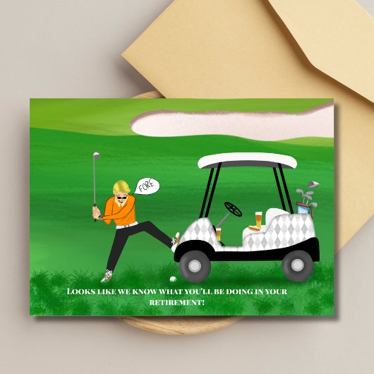 Sarkastischer Golfer mit Bier & Hot Dog Karte