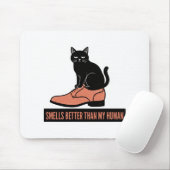 Sarkastischer Linolschnitt-Katzen-im-Schuh-Meme Mousepad (Mit Mouse)