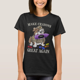 Sarkastischer Mach Crayons Groß Offizier Familie T-Shirt
