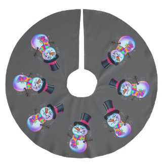 Sarkastischer Neon-Schneemann Urbaner Winter Langa Polyester Weihnachtsbaumdecke