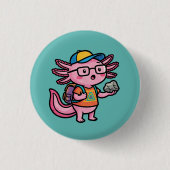 Sarkastischer Nerd Axolotl I Axolotl Fragen Meme Button (Vorderseite)