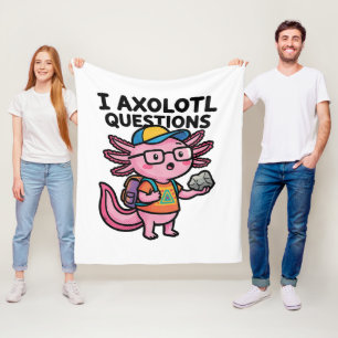 Sarkastischer Nerd Axolotl I Axolotl Fragen Meme Fleecedecke