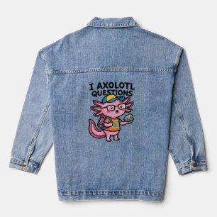 Sarkastischer Nerd Axolotl I Axolotl Fragen Meme Jeansjacke