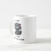 sarkastischer schwarzer Katzenbecher Kaffeetasse (Vorderseite Links)