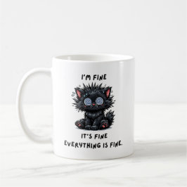 sarkastischer schwarzer Katzenbecher Kaffeetasse