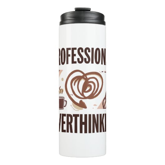 Sarkastischer Überdenker mit Kaffee und Chaos Thermosbecher (Vorderseite)