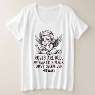 Sarkastisches Anti-Valentins-Cupid-T-Shirt Große Größe T-Shirt