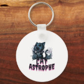Sarkastisches Design mit grumpy cat im Cartoon-Sti Schlüsselanhänger (Vorderseite)