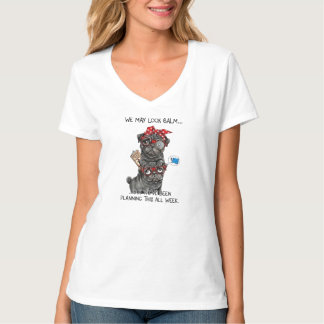 Sarkastisches Mops-Hund-T-Shirt mit Stirnband-Moti T-Shirt