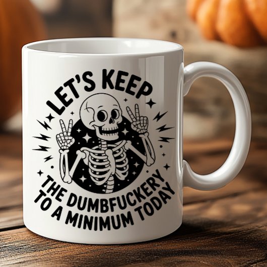 Sarkastisches Skelett Friedenszeichen Antisoziale Kaffeetasse