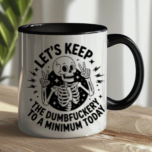 Sarkastisches Skelett Friedenszeichen Antisoziale Tasse