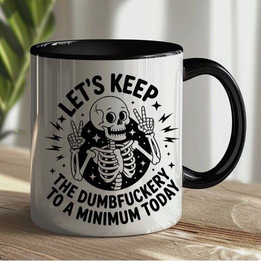 Sarkastisches Skelett Friedenszeichen Antisoziale Tasse