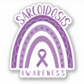 Sarkoidose Lila Rainbow Ribbon Bewusstsein Aufkleber (Vorderseite)