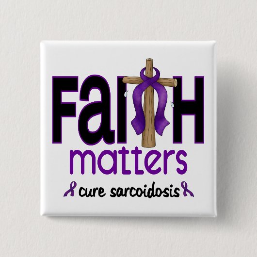 Sarkoidosis-Glauben-Angelegenheits-Kreuz 1 Button (Vorderseite)